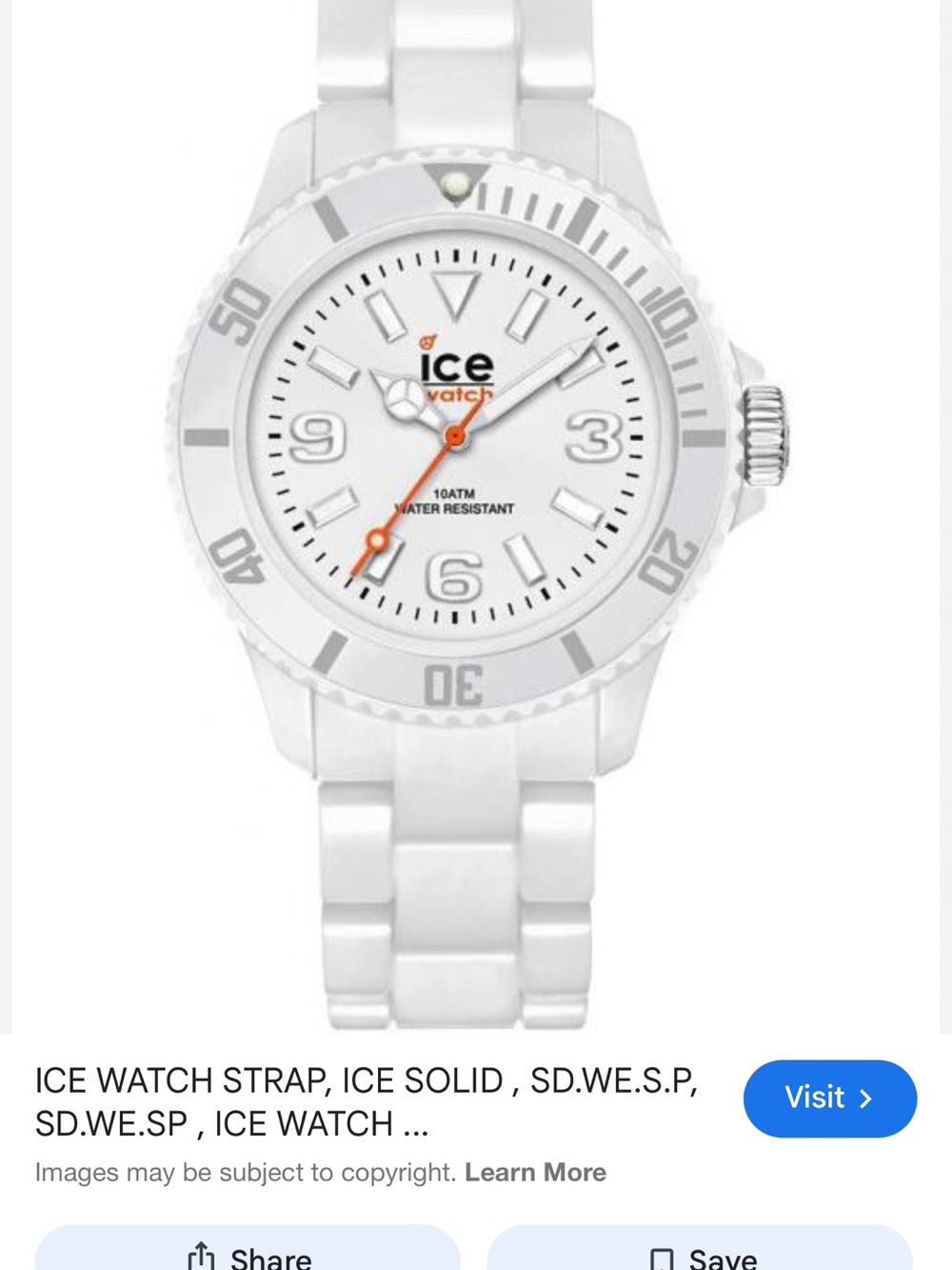 Ice Women's White Watch with Orange Accents